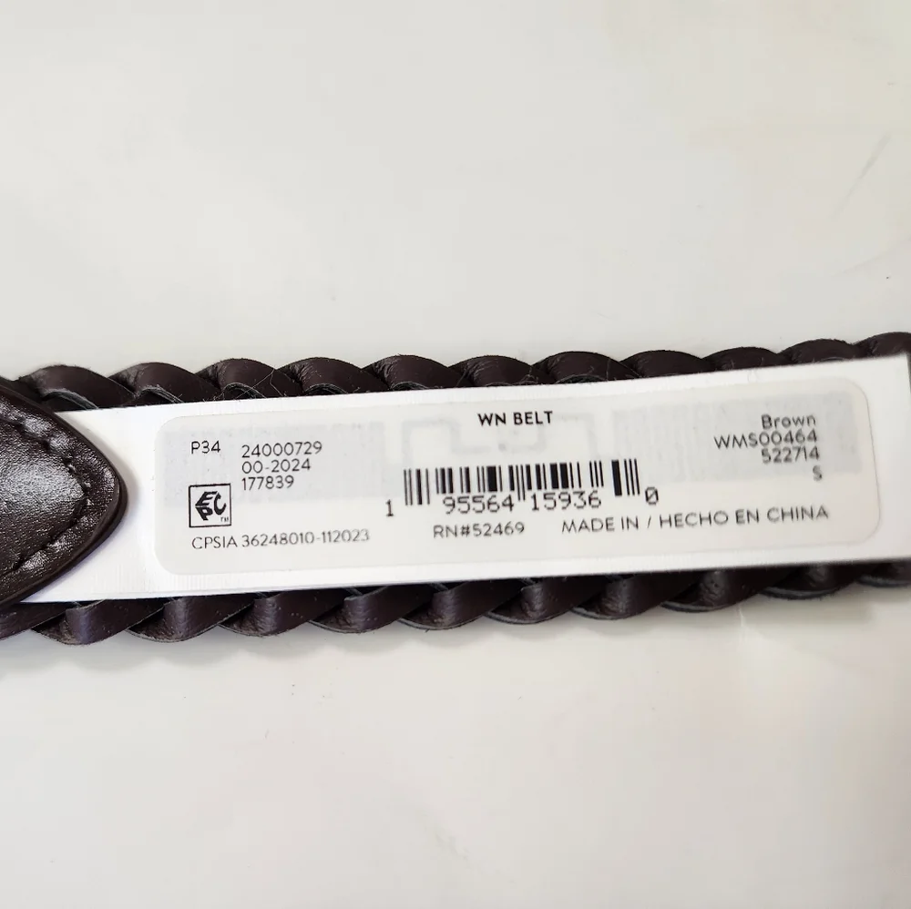 Wonder Nation Boys’ Brown Braided Belt Size Small NWT